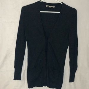 Loft Petites Gray Button Cardigan Wool Cotton XSP